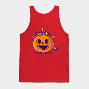 Cute Unicorn Pumpkin Halloween Cartoon Tank Top